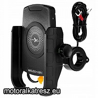 Biketec Kormányra/tükörre szerelhető mobiltelefontartó vezeték nélküli és type-c töltővel BT225 (1 db) Biketec Kormányra/tükörre szerelhető mobiltelefontartó vezeték nélküli és type-c töltővel BT225 (1 db)