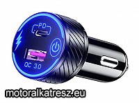 Biketec USB + USB-C szivargyújtó adapter (Z8C) (1 db) Biketec USB + USB-C szivargyújtó adapter (Z8C) (1 db)